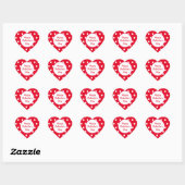 Happy Valentine's Day Heart Stickers (rot & weiß) (Blatt)