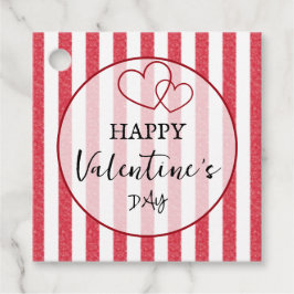 Happy Valentine's Day Heart Stripes Favor Tags Geschenkanhänger