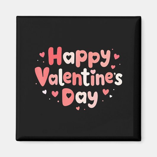 Happy Valentines Day Heart Teacher Funny Matching Magnet (Vorne)