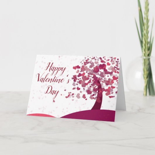 Happy Valentine's day Heart Tree Karte (Vorderseite)