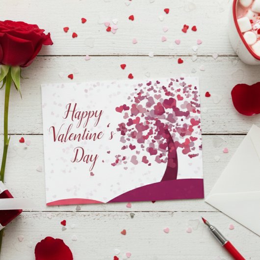 Happy Valentine's Day Heart Tree Postkarte