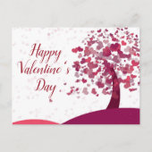 Happy Valentine's Day Heart Tree Postkarte (Vorderseite)