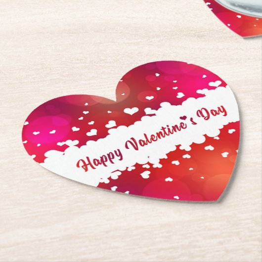 Happy Valentine's Day Heart Untersetzer (angewinkelt)
