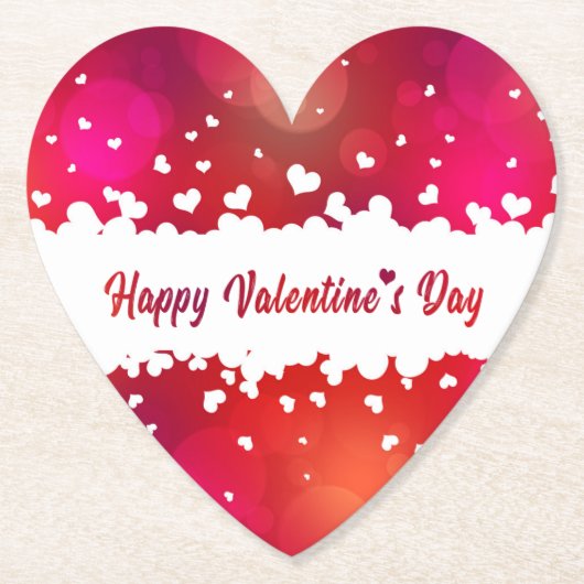 Happy Valentine's Day Heart Untersetzer (Vorderseite)