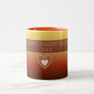 Happy Valentines Day Heart Zweifarbige Tasse