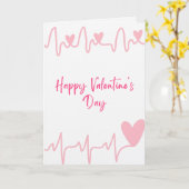 Happy Valentine's Day Heartbeat Design Karte (Gelbe Blume)