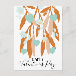 Happy Valentine's Day Hearts Branches Blume Liebe Postkarte