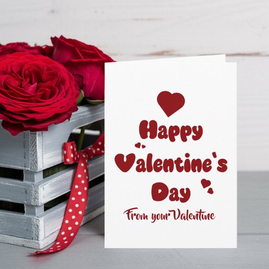 Happy Valentine's Day Hearts Cute Feiertagskarte