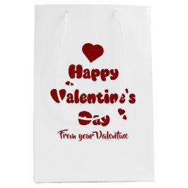 Happy Valentine's Day Hearts Cute Gift Bag Mittlere Geschenktüte