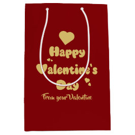 Happy Valentine's Day Hearts Cute Gift Bag Mittlere Geschenktüte