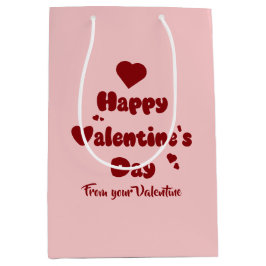 Happy Valentine's Day Hearts Cute Gift Bag Mittlere Geschenktüte