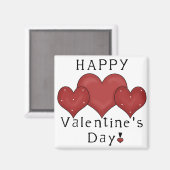 Happy Valentine's Day Hearts D7 - Frig Magnet (Vorderseite/Rückseite)