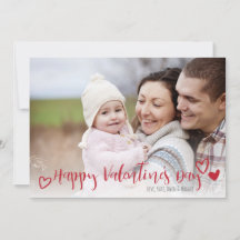 Happy Valentine's Day Hearts Foto Card