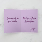 Happy Valentines Day Hearts Glitzer Lila Karte (Innenseite)