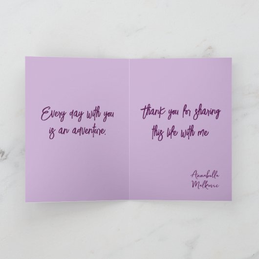 Happy Valentines Day Hearts Glitzer Lila Karte (Innenseite)