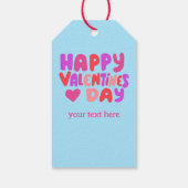 Happy Valentines Day Hearts Groovy Retro CUSTOM Geschenkanhänger (Rückseite)