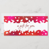 Happy Valentine's Day Hearts Lovely Gift Card (Vorderseite)