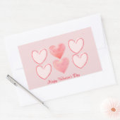 Happy Valentine's Day Hearts Minimalistische Stick Rechteckiger Aufkleber (Umschlag)