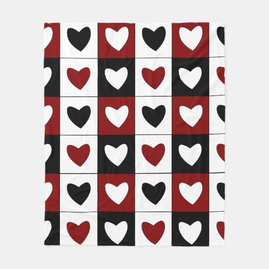 Happy Valentines Day Hearts Muster Fleecedecke (Vorderseite)