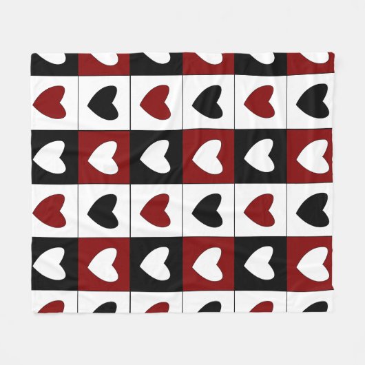 Happy Valentines Day Hearts Muster Fleecedecke (Vorderseite (Horizontal))