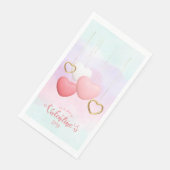 Happy Valentine's Day Hearts on String Serviette (Ecke)