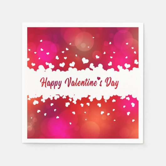 Happy Valentine's Day Hearts - Paper Napkin Serviette (Vorderseite)
