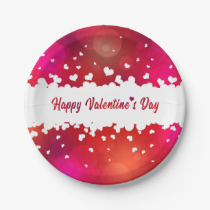 Happy Valentine's Day Hearts - Paper Plate Pappteller