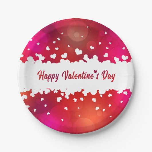 Happy Valentine's Day Hearts - Paper Plate Pappteller (Vorderseite)