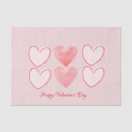 Happy Valentine's Day Hearts Pink Tissue Seidenpapier