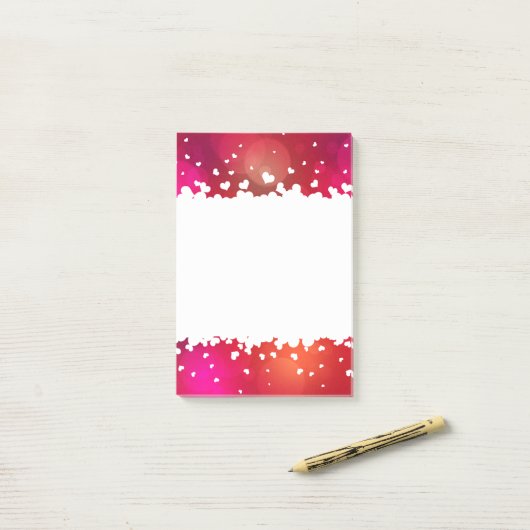 Happy Valentine's Day Hearts Post-it Klebezettel (Auf Schreibtisch)