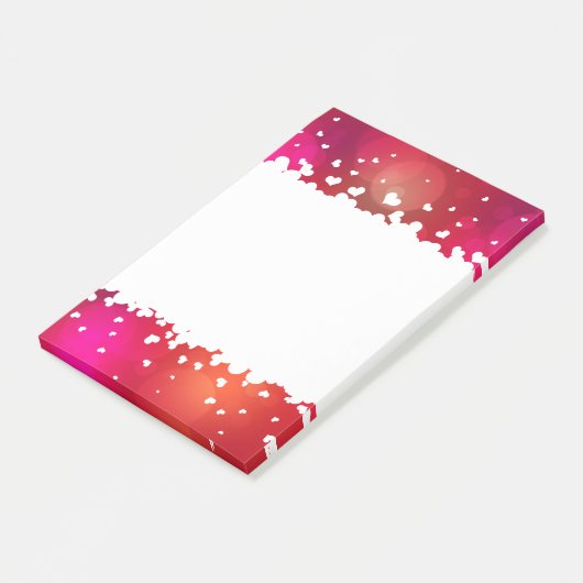 Happy Valentine's Day Hearts Post-it Klebezettel (angewinkelt)