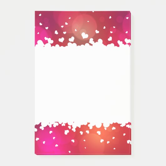 Happy Valentine's Day Hearts Post-it Klebezettel (Vorderseite)