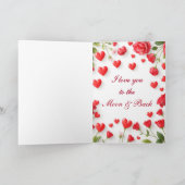 Happy Valentines Day Hearts & Rose Feiertagskarte (Innenseite)
