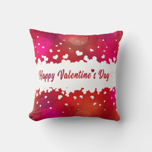 Happy Valentine's Day Hearts Square Pillow Kissen