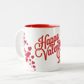 Happy Valentine's Day Hearts Tasse (Vorderseite Links)