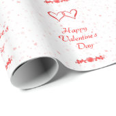 Happy Valentine's Day Hearts Wrapping Geschenkpapier (Rolleneckpunkt)