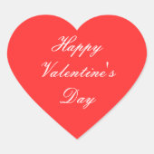 Happy Valentine's Day Herz-Aufkleber (Vorderseite)