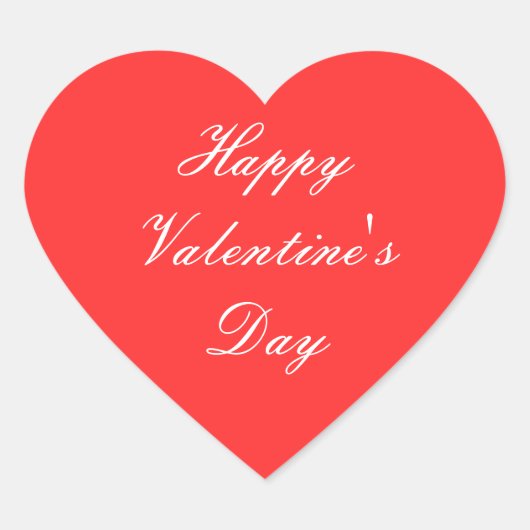 Happy Valentine's Day Herz-Aufkleber (Vorderseite)
