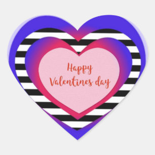 Happy Valentine's Day Herz-Aufkleber
