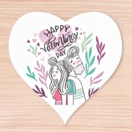 Happy Valentines Day Herz-Aufkleber