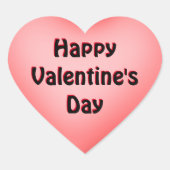 Happy Valentine's Day Herz-Aufkleber (Vorderseite)