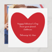 Happy Valentine's Day Herz Foto Klassenkarte (Vorne/Hinten)