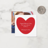 Happy Valentine's Day Herz Foto Klassenzimmer Brau Mitteilungskarte (Vorderseite/Rückseite Beispiel)