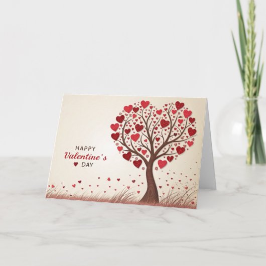Happy Valentines Day Herz Karte (Vorderseite)