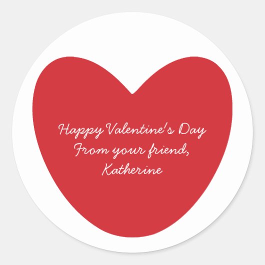 Happy Valentine's Day Herz Kinder Klassenzimmer na Runder Aufkleber (Vorderseite)