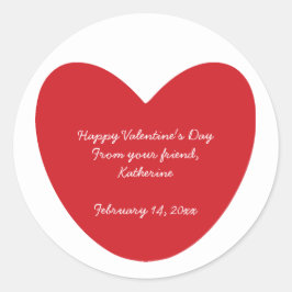 Happy Valentine's Day Herz Kinder Klassenzimmer na Runder Aufkleber