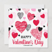 "Happy Valentine's Day" Herz Personalisiert Flat Karte (Vorderseite)