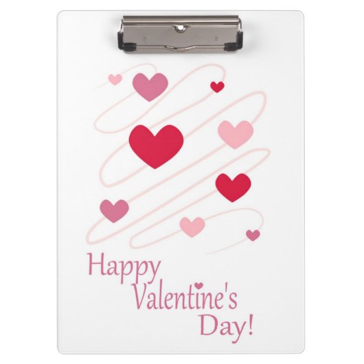 "HAPPY VALENTINE'S DAY" - HERZEN KLEMMBRETT (Vorderseite)