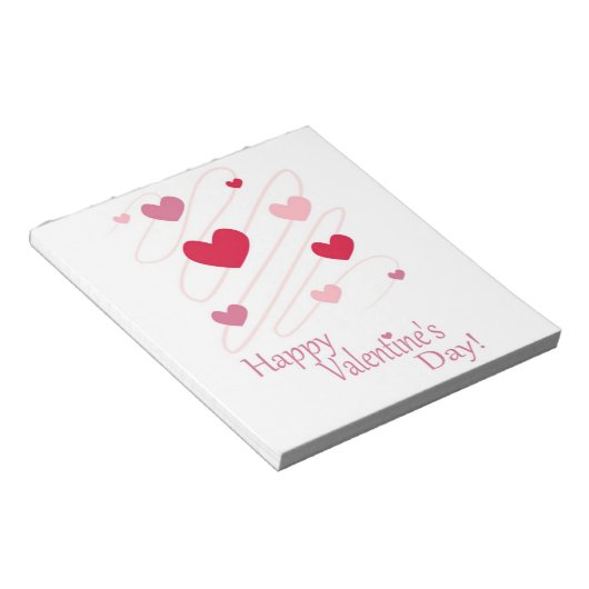 "HAPPY VALENTINE'S DAY" - HERZEN NOTIZBLOCK (angewinkelt)
