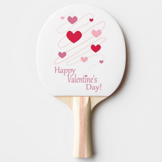"HAPPY VALENTINE'S DAY" - HERZEN TISCHTENNIS SCHLÄGER (Vorderseite)